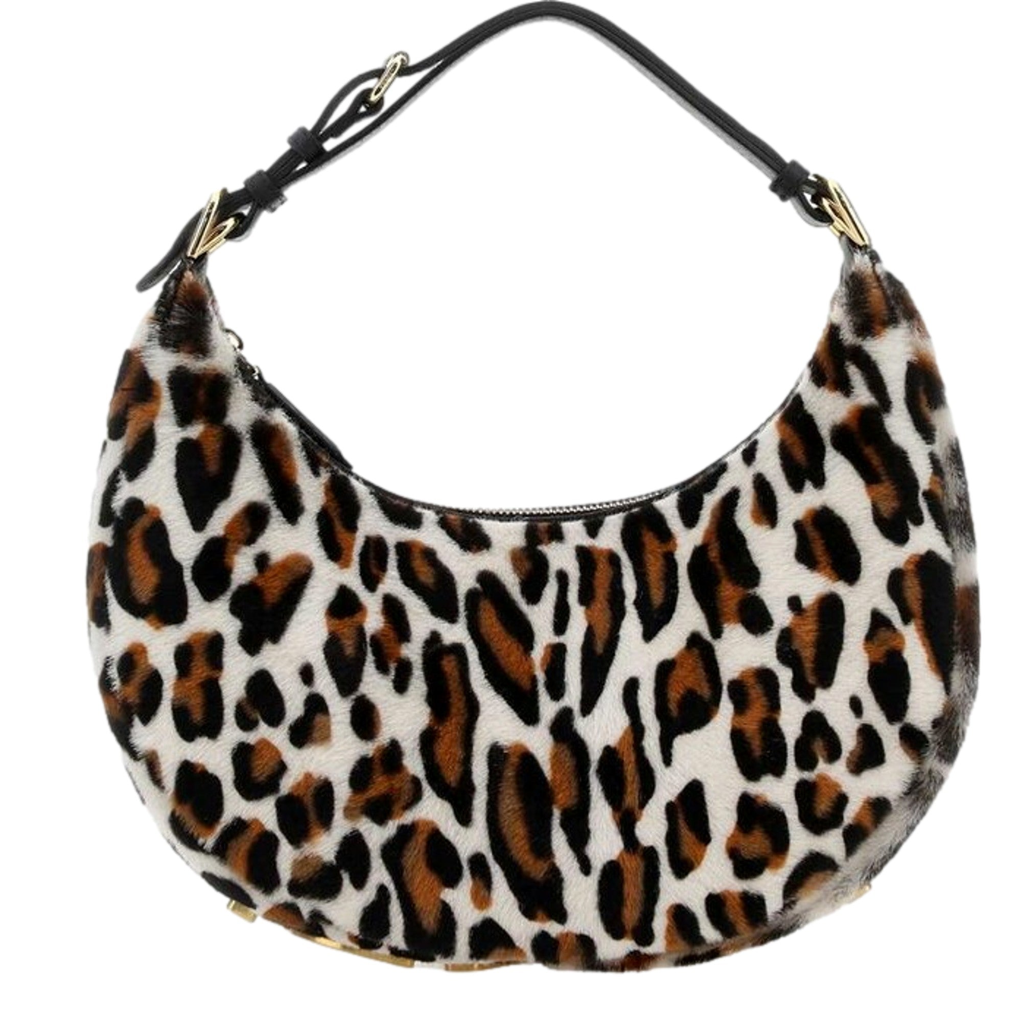 Fendi Fendigraphy Lamb Fur Animal Print Shoulder Bag available at Queen Bee of Beverly Hills