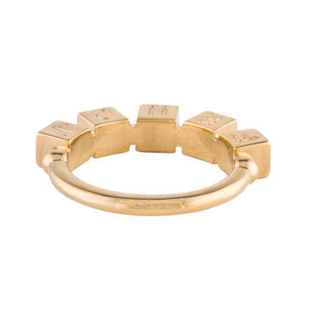 Fendi Fendigraphy Letters Gold Metal Ring Size Medium available at Queen Bee of Beverly Hills