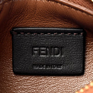 Fendi Fendigraphy Woven Raffia Leather Gianduia Vibrato Mini Hobo Charm Bag available at Queen Bee of Beverly Hills