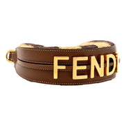 Fendi Fendigraphy Woven Raffia Leather Gianduia Vibrato Mini Hobo Charm Bag available at Queen Bee of Beverly Hills