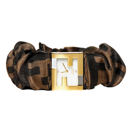 Fendi Fendimania Baguette Pearl Dial Monogram Satin Watch available at Queen Bee of Beverly Hills