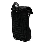 Fendi Fendiness Black Nylon Buckle Mini Backpack Crossbody Bag available at Queen Bee of Beverly Hills