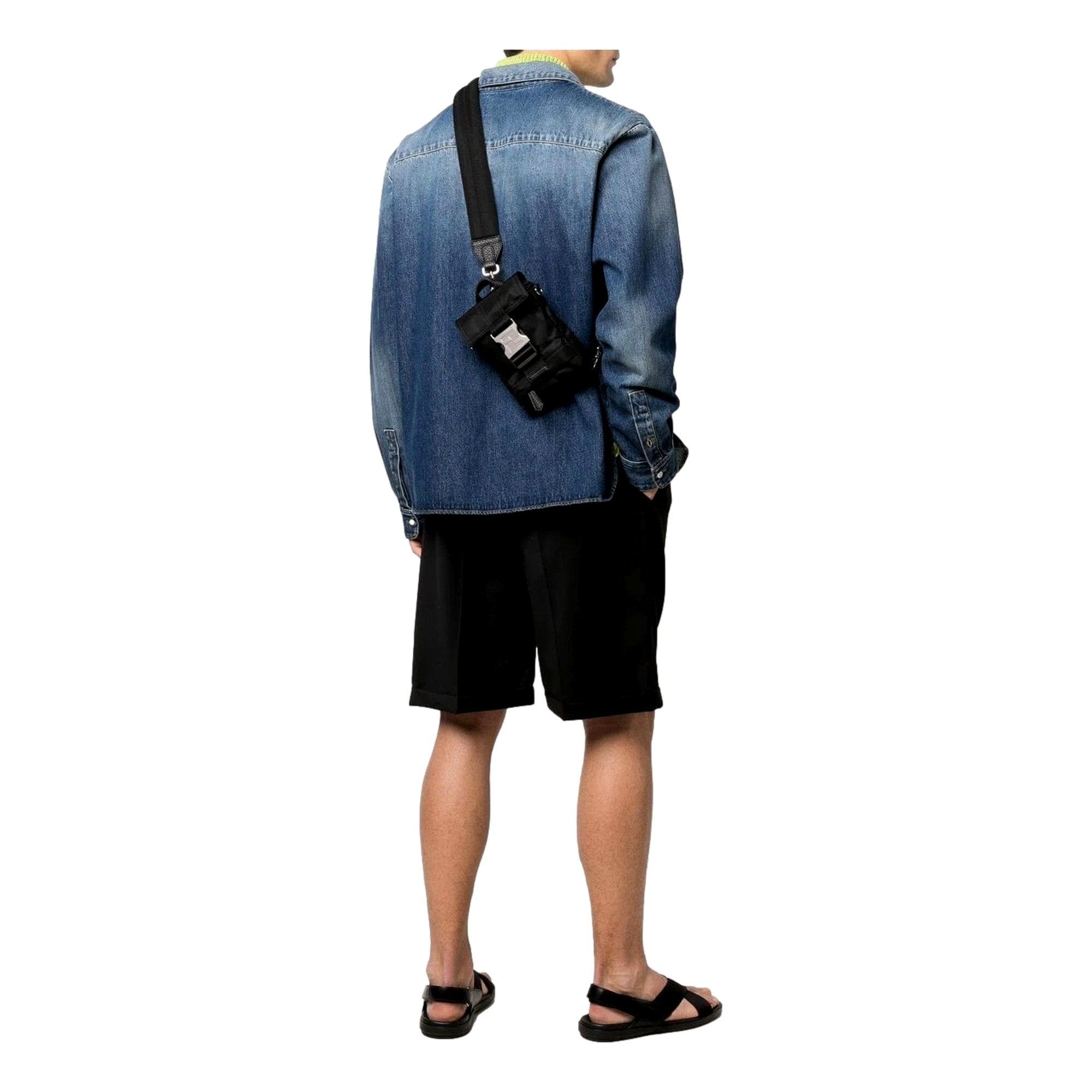 Fendi Fendiness Black Nylon Buckle Mini Backpack Crossbody Bag available at Queen Bee of Beverly Hills