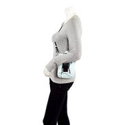 Fendi Fendiness Cyber Blue Nylon Buckle Mini Backpack Crossbody Bag available at Queen Bee of Beverly Hills