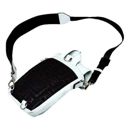 Fendi Fendiness Cyber Blue Nylon Buckle Mini Backpack Crossbody Bag available at Queen Bee of Beverly Hills