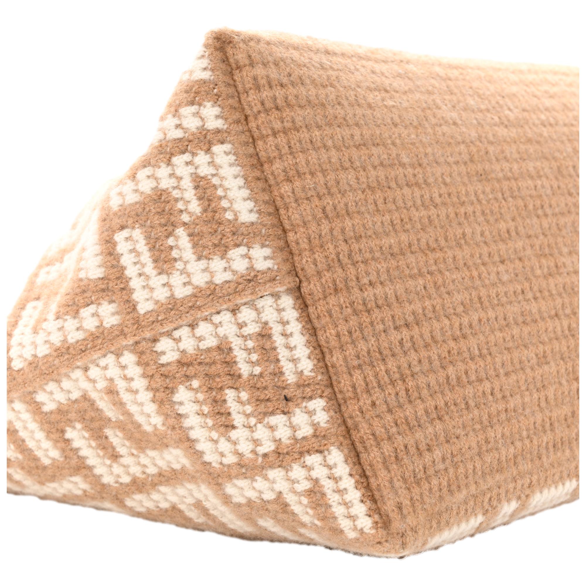 Fendi FF Cammello Beige Knitted Cashmere Large Shopper Tote Bag available at Queen Bee of Beverly Hills