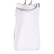 Fendi FF Canvas Leather Black and White Turn Lock X-Tote available at Queen Bee of Beverly Hills