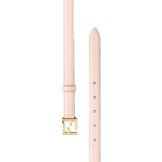 Fendi FF Confeto Pink Calfskin Leather Belt size 85 available at Queen Bee of Beverly Hills