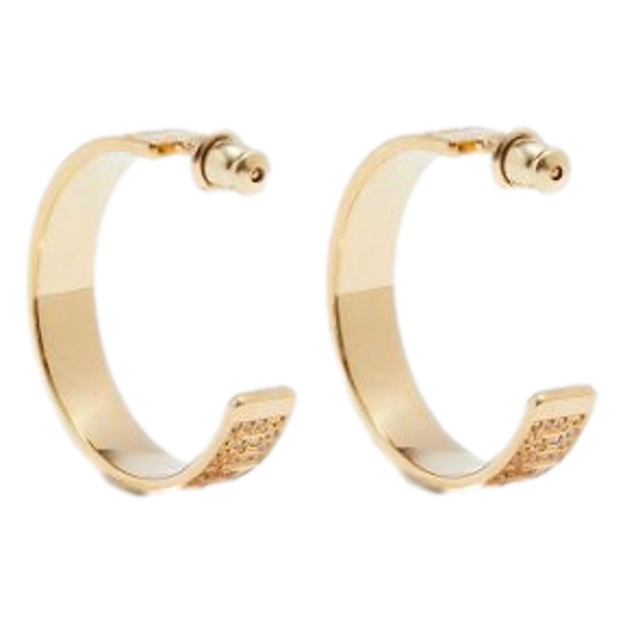 Fendi FF Crystal Embellished Gold Hoop Earrings available at Queen Bee of Beverly Hills