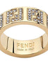 Fendi FF Crystal Embellished Wide Band Gold Ring Small available at Queen Bee of Beverly Hills