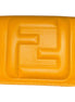 Fendi FF Cube Embossed Logo Oro Yellow Leather Trifold available at Queen Bee of Beverly Hills