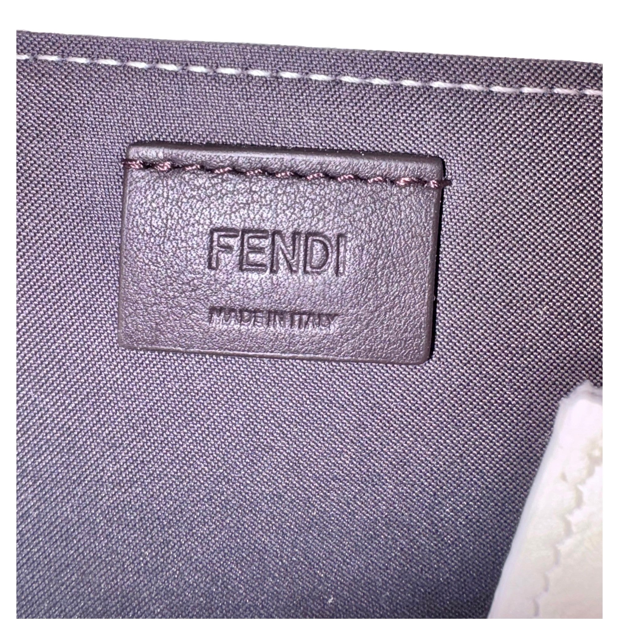 Fendi FF Cube Embossed Small Zip Wallet Bianco White Leather with Strap available at Queen Bee of Beverly Hills
