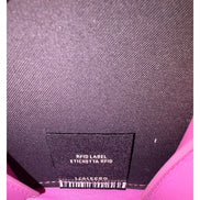 Fendi FF Cube Embossed Small Zip Wallet Pink Leather with Strap available at Queen Bee of Beverly Hills