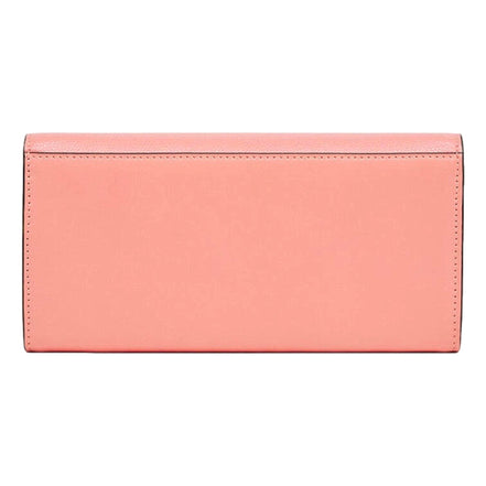 Fendi FF Diamonds Pesca Pink Calfskin Leather Continental Wallet