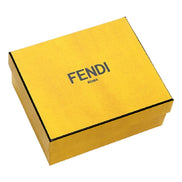 Fendi FF Logo Light Gray and Blue Pebbled Calf Leather Card Case Wallet available at Queen Bee of Beverly Hills