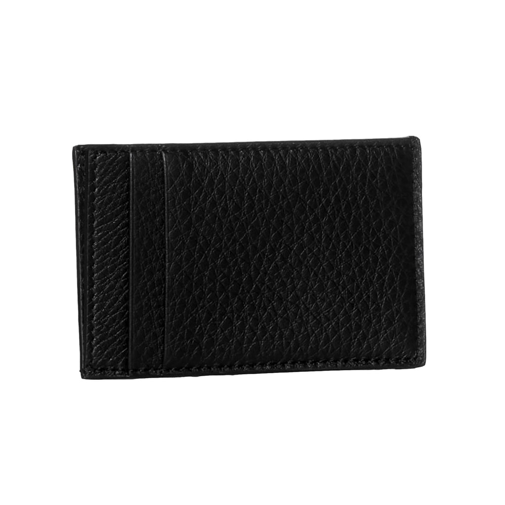Fendi FF Logo Plaque Black Grain Leather Slim Cardholder Wallet at_Queen_Bee_of_Beverly_Hills