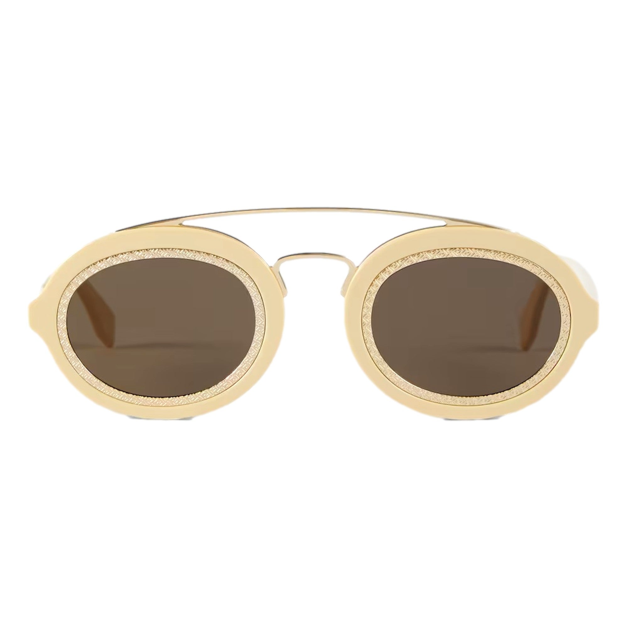 Fendi FF Men's Sunglasses Cream FOL548 available at Queen Bee of Beverly Hills