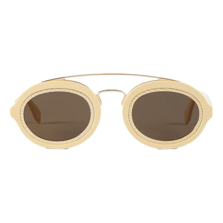 Fendi FF Men's Sunglasses Cream FOL548 available at Queen Bee of Beverly Hills