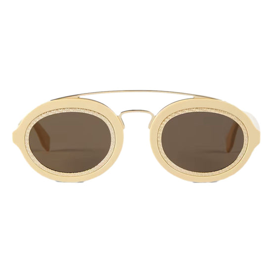 Fendi FF Men's Sunglasses Cream FOL548 available at Queen Bee of Beverly Hills