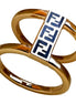 Fendi FF Oro Soft Logo Black and Gold Ring Medium available at Queen Bee of Beverly Hills