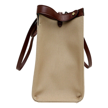 Fendi FF Peekaboo X-Lite Brown Beige Canvas and Leather Tote available at Queen Bee of Beverly Hills