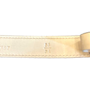 Fendi FF Studded Skinny Ivory Latte Belt Size 85 available at Queen Bee of Beverly Hills