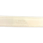 Fendi FF Studded Skinny Ivory Latte Belt Size 90 available at Queen Bee of Beverly Hills