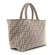 Fendi FF Tortora Gray Knitted Cashmere Wool Large Shopper Tote Bag available at Queen Bee of Beverly Hills