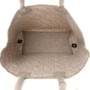 Fendi FF Tortora Gray Knitted Cashmere Wool Large Shopper Tote Bag available at Queen Bee of Beverly Hills