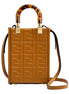 Fendi FF Zucca Leather Mini Sunshine Shopper Tote Crossbody Bag Caramello Brown available at Queen Bee of Beverly Hills
