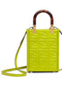 Fendi FF Zucca Mini Sunshine Shopper Tote Crossbody Bag Green Leather available at Queen Bee of Beverly Hills