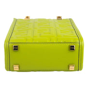 Fendi FF Zucca Mini Sunshine Shopper Tote Crossbody Bag Green Leather available at Queen Bee of Beverly Hills