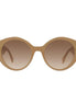 Fendi First Dark Beige Acetate Round Frame Tinted Sunglasses available at Queen Bee of Beverly Hills