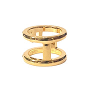 Fendi First Gold Finish Metal and White Crystal Small Fashion Ring available at Queen Bee of Beverly Hills