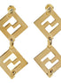 Fendi Forever Gold Tone Metal FF Dangle Stud Earrings available at Queen Bee of Beverly Hills