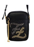 Fendi Karligraphy Studded Black Leather Small Crossbody Bag available at Queen Bee of Beverly Hills