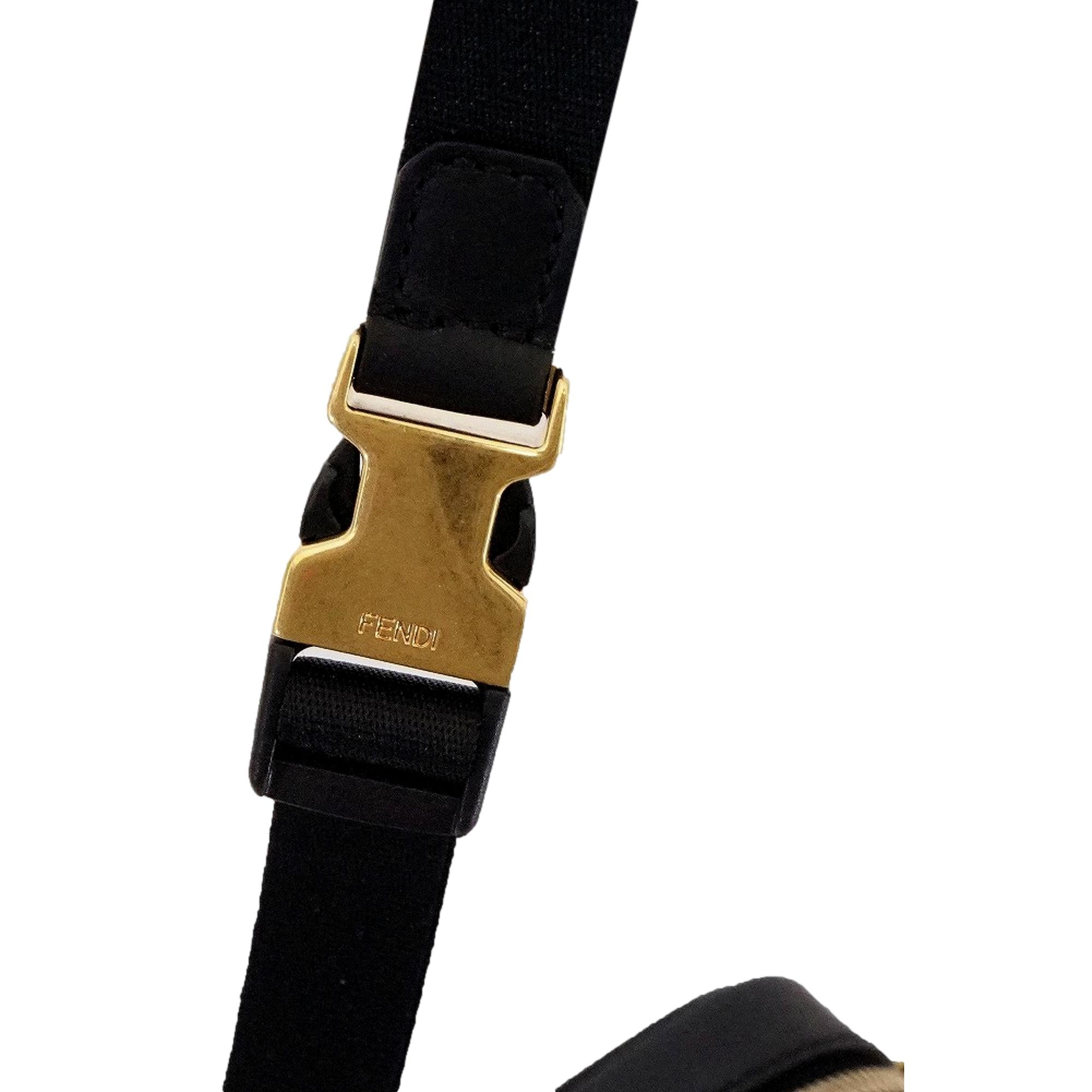 Fendi Karligraphy Studded Black Leather Small Crossbody Bag available at Queen Bee of Beverly Hills