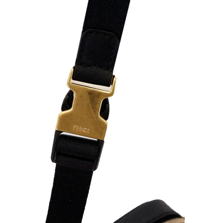 Fendi Karligraphy Studded Black Leather Small Crossbody Bag available at Queen Bee of Beverly Hills