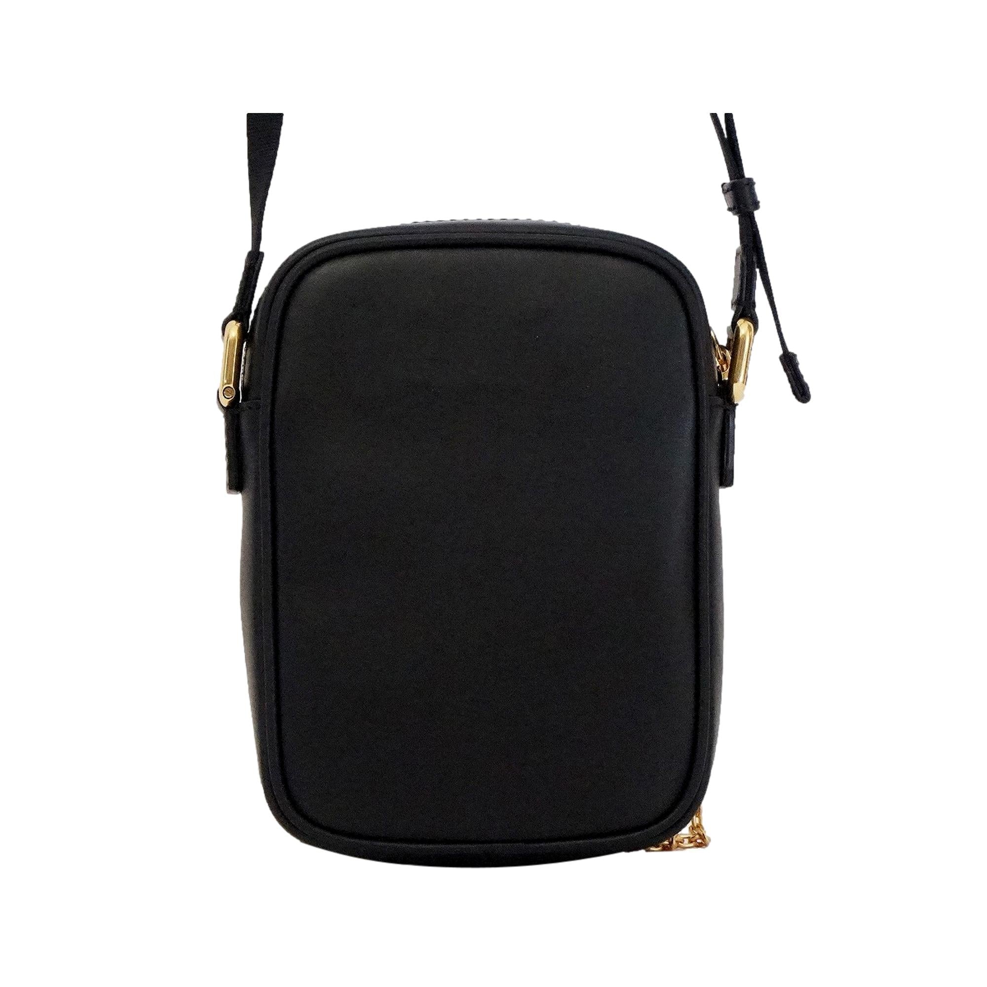 Fendi Karligraphy Studded Black Leather Small Crossbody Bag available at Queen Bee of Beverly Hills