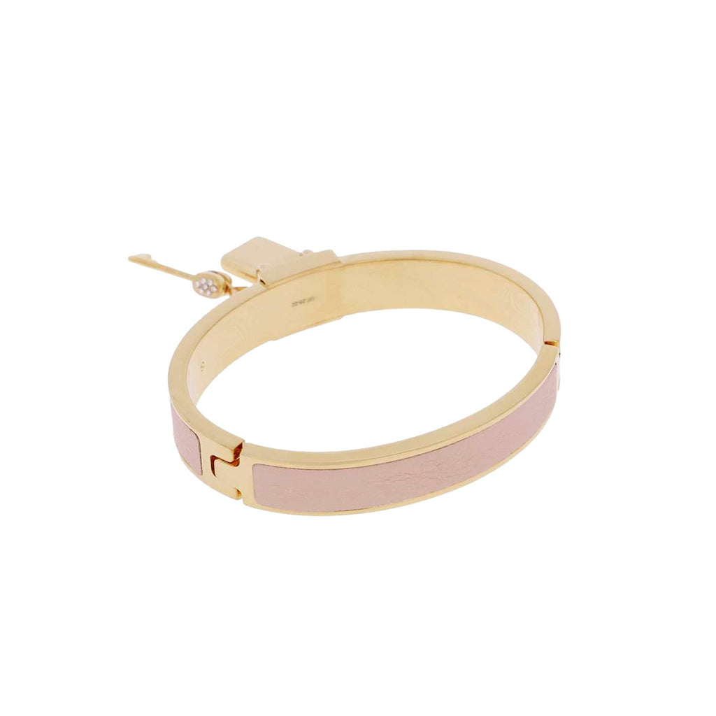 Fendi Master Key Light Rose Leather Gold Medium Bracelet at_Queen_Bee_of_Beverly_Hills