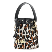 Fendi Mon Tresor Animal Print Sheepskin Mini Crossbody Bucket Bag available at Queen Bee of Beverly Hills