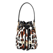 Fendi Mon Tresor Animal Print Sheepskin Mini Crossbody Bucket Bag available at Queen Bee of Beverly Hills