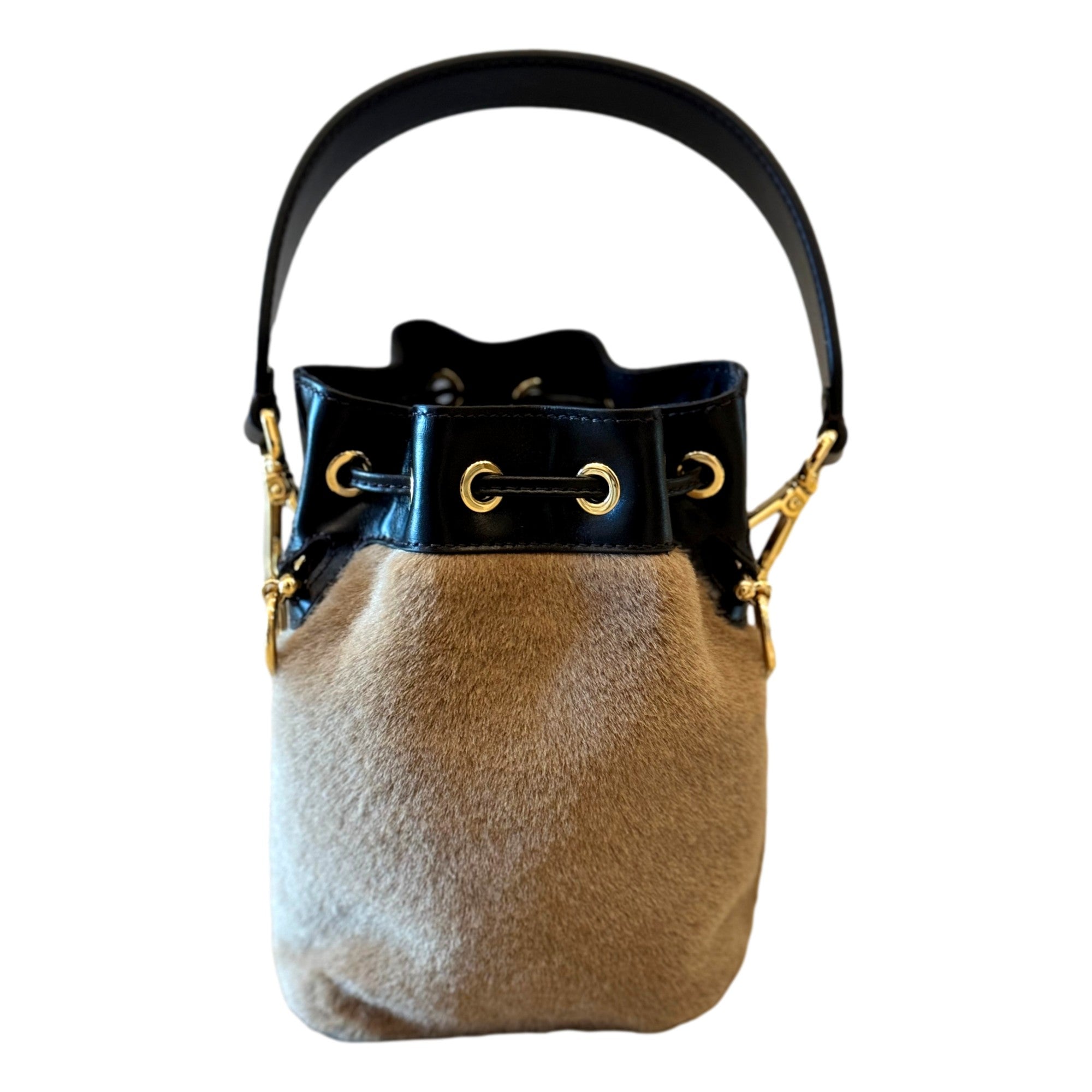 Fendi Mon Tresor Mini Bag in Shearling Superlux available at Queen Bee of Beverly Hills