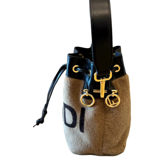 Fendi Mon Tresor Mini Bag in Shearling Superlux available at Queen Bee of Beverly Hills