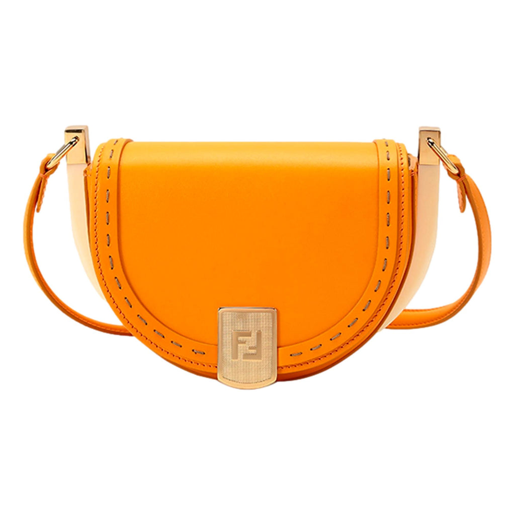 Fendi Moonlight Clementine Orange Leather Satchel Crossbody Bag at_Queen_Bee_of_Beverly_Hills