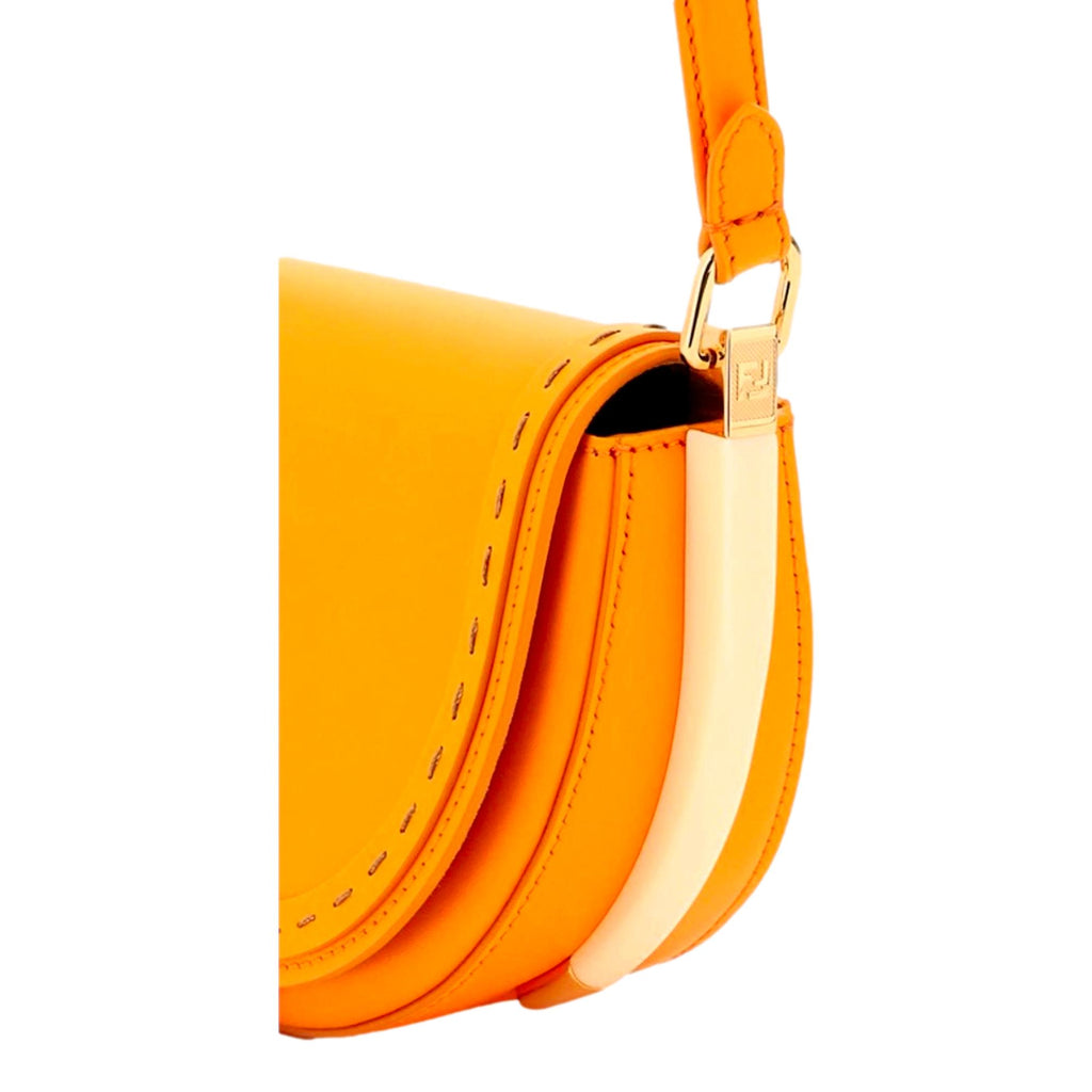 Fendi Moonlight Clementine Orange Leather Satchel Crossbody Bag at_Queen_Bee_of_Beverly_Hills