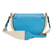 Fendi Moonlight Cyber Blue Leather Satchel Crossbody Bag available at Queen Bee of Beverly Hills