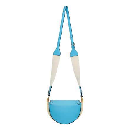Fendi Moonlight Cyber Blue Leather Satchel Crossbody Bag available at Queen Bee of Beverly Hills