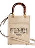 Fendi Nude Calfskin Snake Print Mini Sunshine Shopper Tote Crossbody Bag available at Queen Bee of Beverly Hills