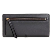 Fendi O'Lock Anthracite Gray and Python Print Leather Snap Continental Wallet available at Queen Bee of Beverly Hills